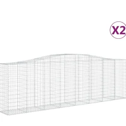 Clearance FinePRICE Kaareva kivikori 200x50x40/60 cm galvanoitua rautaa