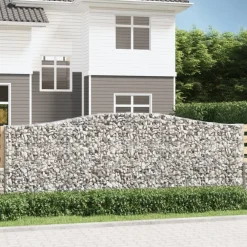 Clearance FinePRICE Kaareva kivikori 200x50x40/60 cm galvanoitua rautaa