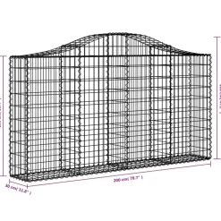 Clearance FinePRICE Kaareva kivikori 200x50x40/60 cm galvanoitua rautaa