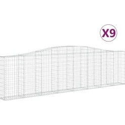 Clearance FinePRICE Kaareva kivikori 200x50x40/60 cm galvanoitua rautaa