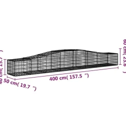 Clearance FinePRICE Kaareva kivikori 200x50x40/60 cm galvanoitua rautaa