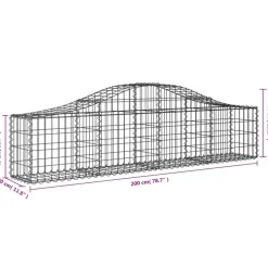 Clearance FinePRICE Kaareva kivikori 200x50x40/60 cm galvanoitua rautaa