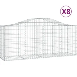 Clearance FinePRICE Kaareva kivikori 200x50x40/60 cm galvanoitua rautaa