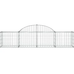 Best FinePRICE Kaareva kivikori 200x30x140/160 cm galvanoitu rauta (53487)
