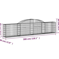 Best FinePRICE Kaareva kivikori 200x30x140/160 cm galvanoitu rauta (53487)