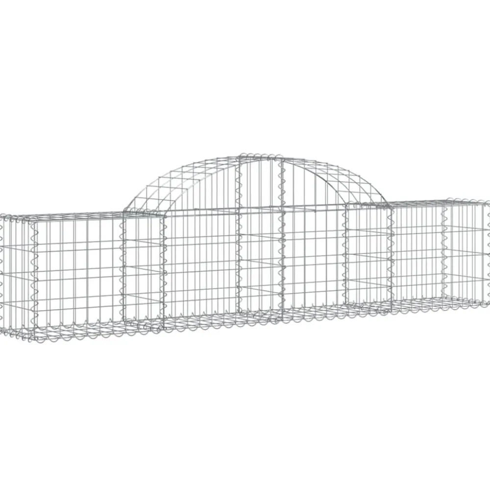 Best FinePRICE Kaareva kivikori 200x30x140/160 cm galvanoitu rauta (53487)