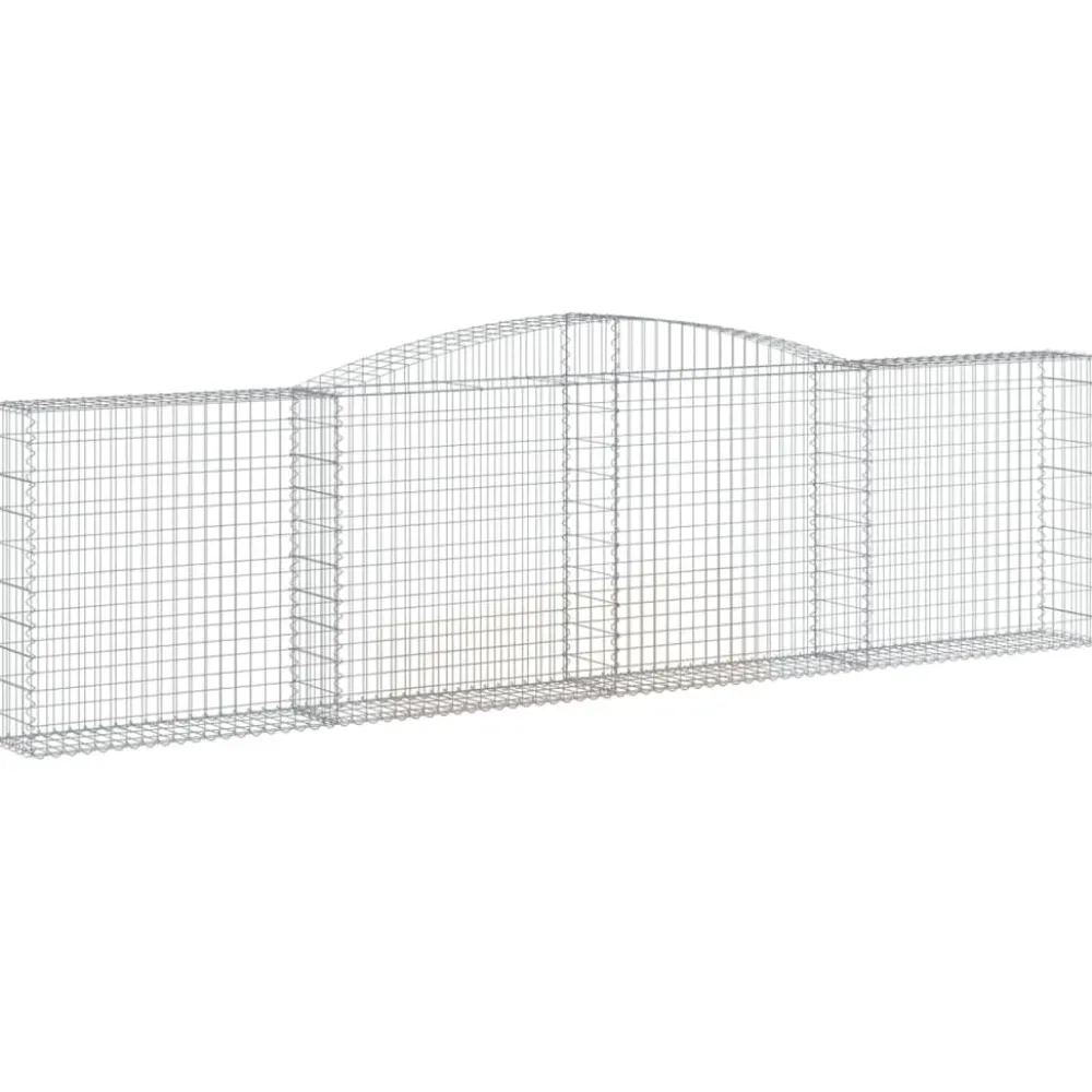 Best FinePRICE Kaareva kivikori 200x30x140/160 cm galvanoitu rauta (53487)