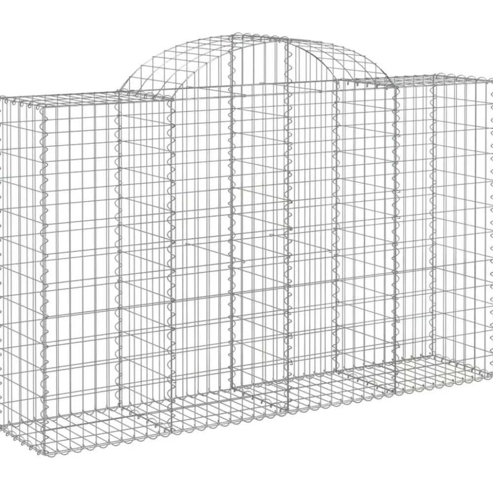 Best FinePRICE Kaareva kivikori 200x30x140/160 cm galvanoitu rauta (53487)