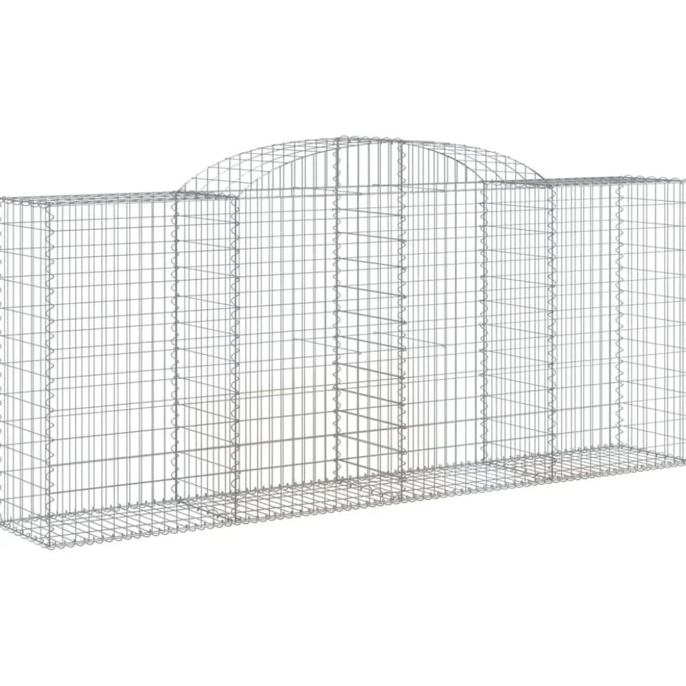 Best FinePRICE Kaareva kivikori 200x30x140/160 cm galvanoitu rauta (53487)