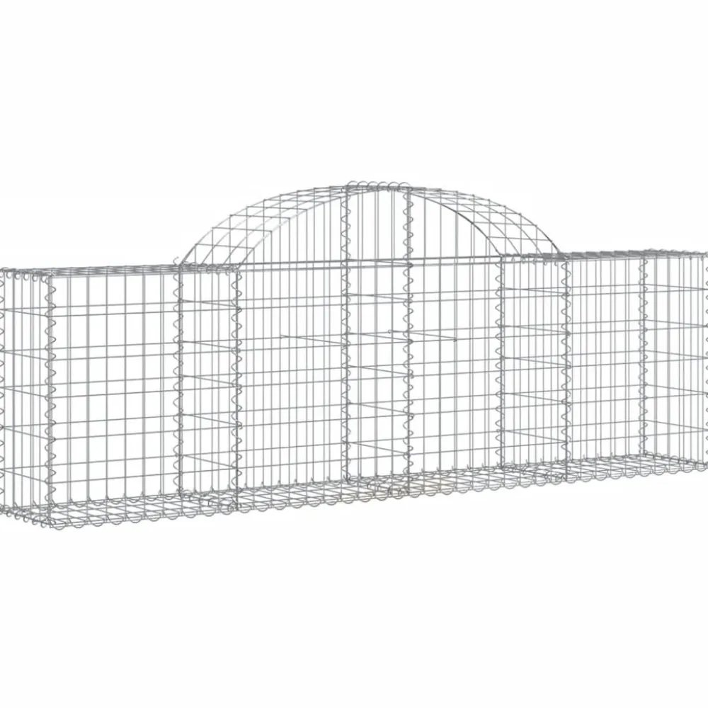 Best FinePRICE Kaareva kivikori 200x30x140/160 cm galvanoitu rauta (53487)