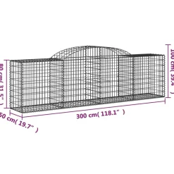 Best FinePRICE Kaareva kivikori 200x30x140/160 cm galvanoitu rauta (53487)