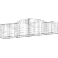 Best FinePRICE Kaareva kivikori 200x30x140/160 cm galvanoitu rauta (53487)