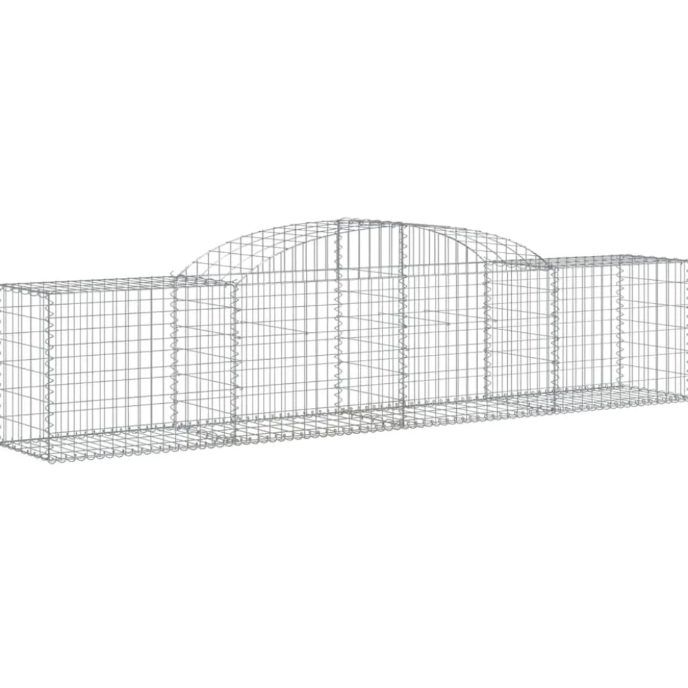 Best FinePRICE Kaareva kivikori 200x30x140/160 cm galvanoitu rauta (53487)