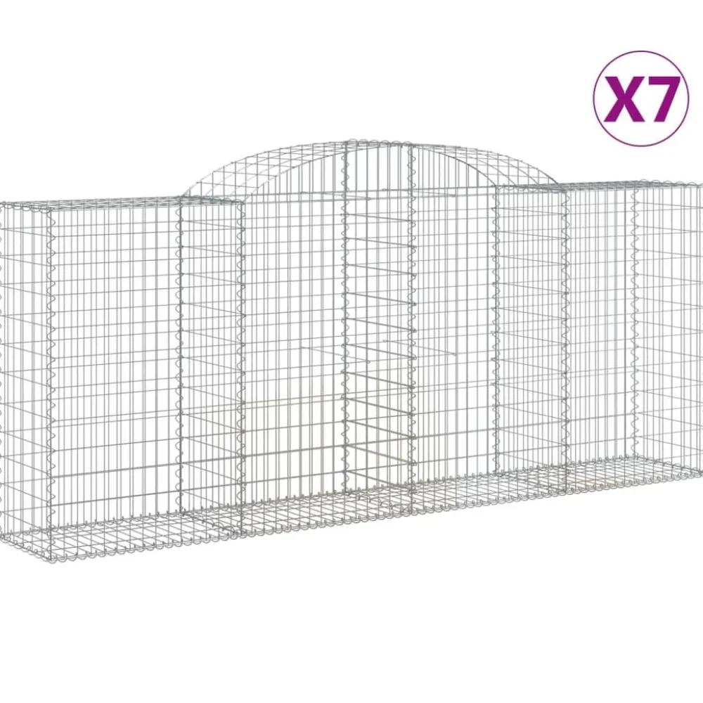 Best FinePRICE Kaareva kivikori 200x30x140/160 cm galvanoitu rauta (53487)
