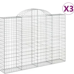Best FinePRICE Kaareva kivikori 200x30x140/160 cm galvanoitu rauta (53487)