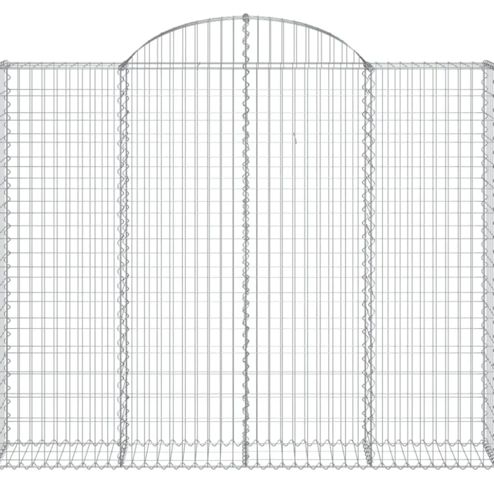 Best FinePRICE Kaareva kivikori 200x30x140/160 cm galvanoitu rauta (53487)