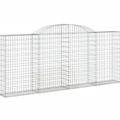 Best FinePRICE Kaareva kivikori 200x30x140/160 cm galvanoitu rauta (53487)