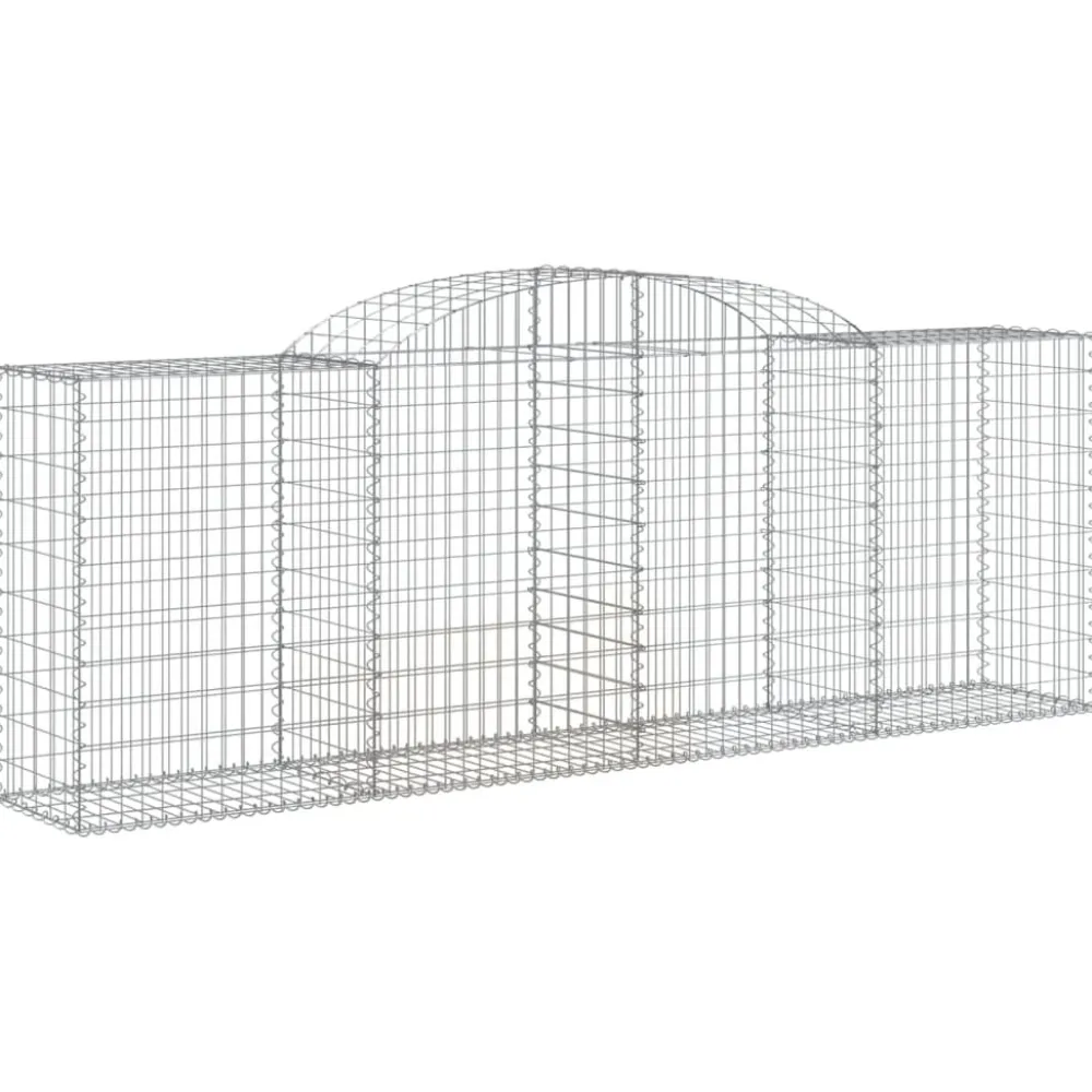 Best FinePRICE Kaareva kivikori 200x30x140/160 cm galvanoitu rauta (53487)