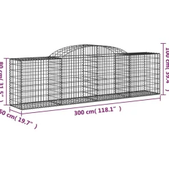 Best FinePRICE Kaareva kivikori 200x30x140/160 cm galvanoitu rauta (53487)