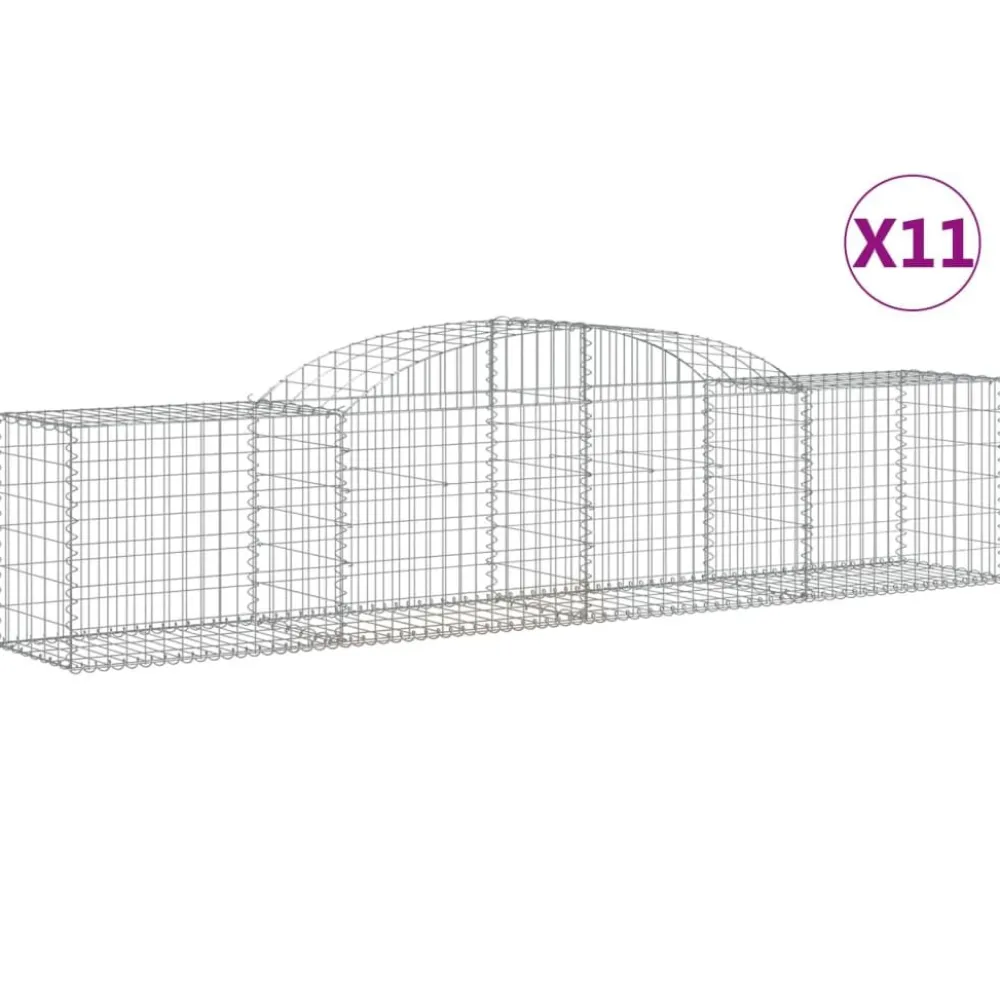 Best FinePRICE Kaareva kivikori 200x30x140/160 cm galvanoitu rauta (53487)