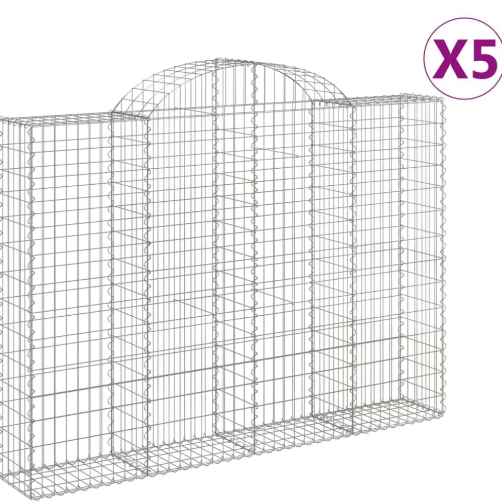 Best FinePRICE Kaareva kivikori 200x30x140/160 cm galvanoitu rauta (53487)