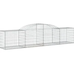 Best FinePRICE Kaareva kivikori 200x30x140/160 cm galvanoitu rauta (53487)
