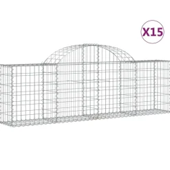 Best FinePRICE Kaareva kivikori 200x30x140/160 cm galvanoitu rauta (53487)