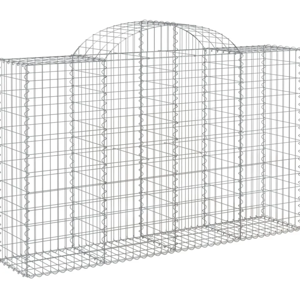Best FinePRICE Kaareva kivikori 200x30x140/160 cm galvanoitu rauta (53487)