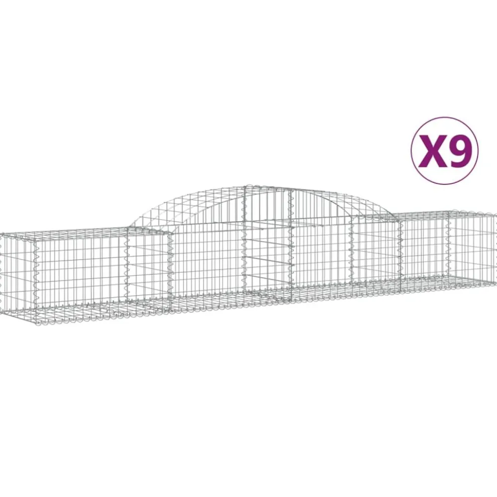 Best FinePRICE Kaareva kivikori 200x30x140/160 cm galvanoitu rauta (53487)