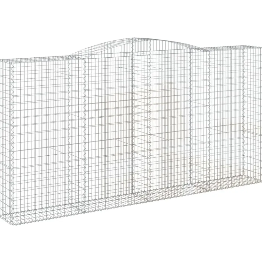 Best FinePRICE Kaareva kivikori 200x30x140/160 cm galvanoitu rauta (53487)