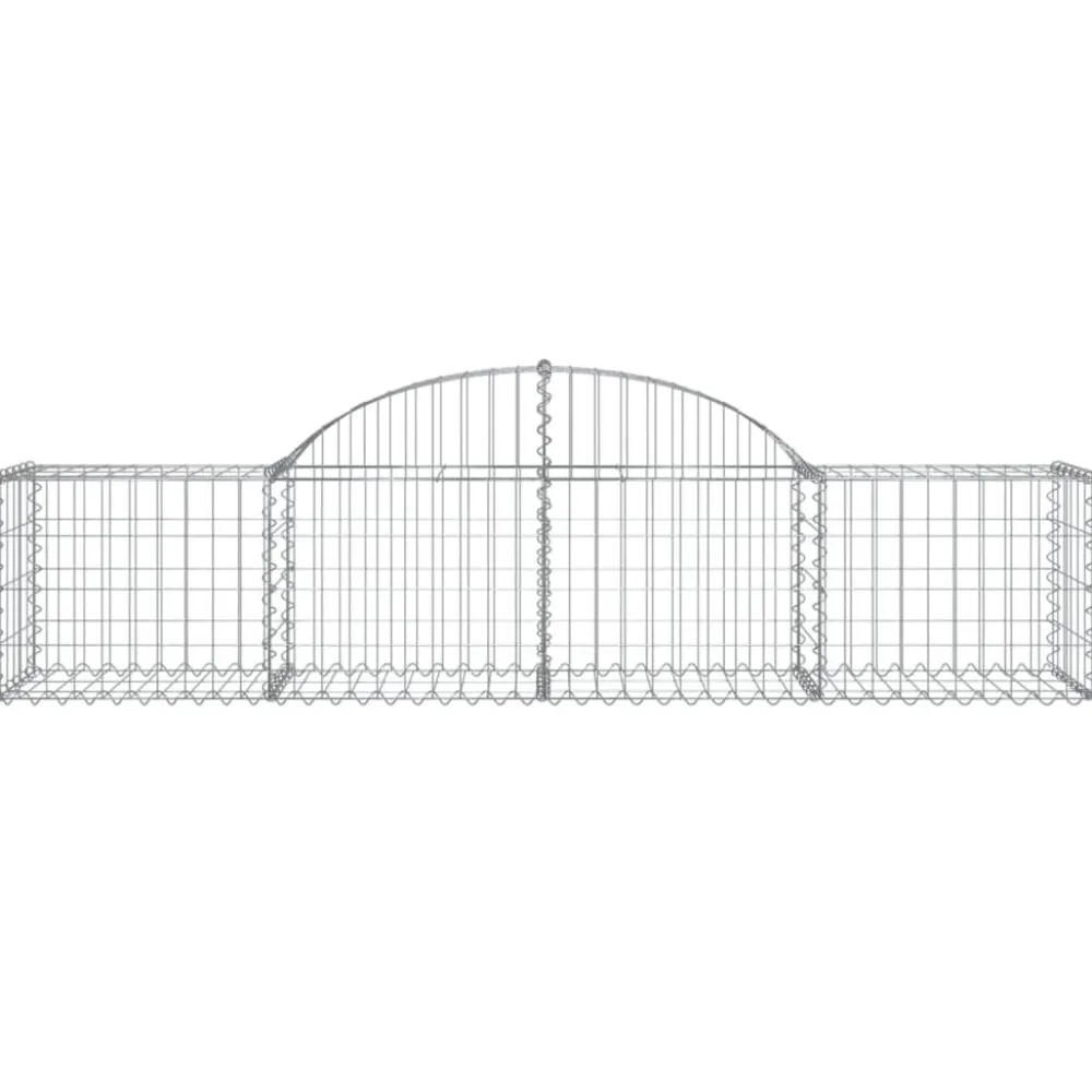 Best FinePRICE Kaareva kivikori 200x30x140/160 cm galvanoitu rauta (53487)