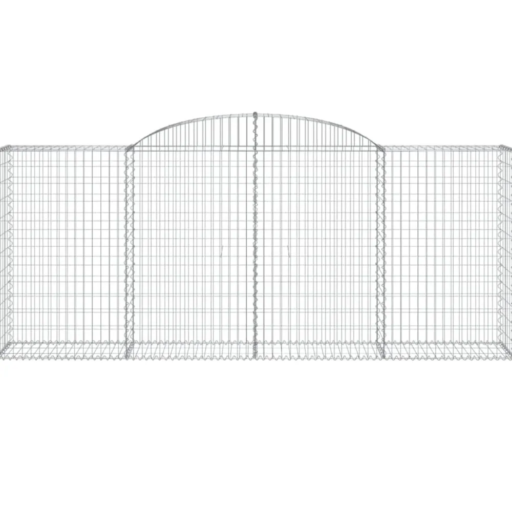 Best FinePRICE Kaareva kivikori 200x30x140/160 cm galvanoitu rauta (53487)
