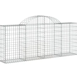 Best FinePRICE Kaareva kivikori 200x30x140/160 cm galvanoitu rauta (53487)