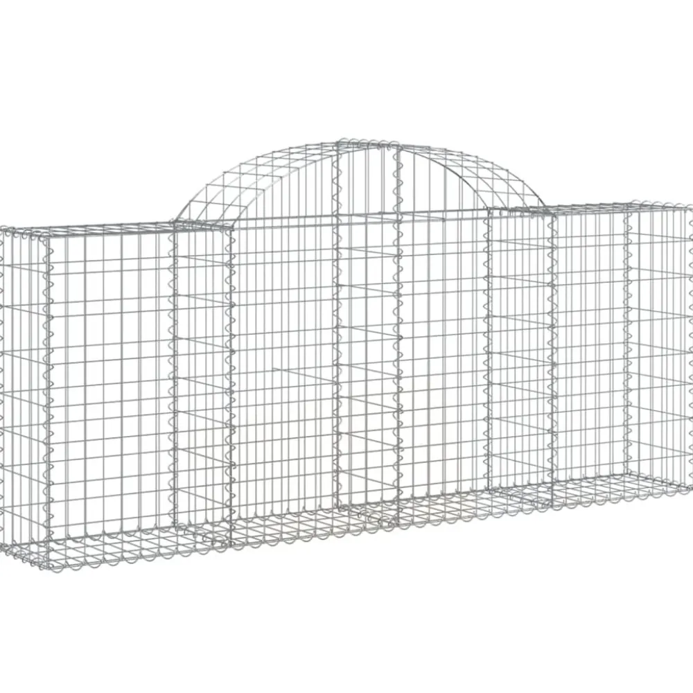 Best FinePRICE Kaareva kivikori 200x30x140/160 cm galvanoitu rauta (53487)