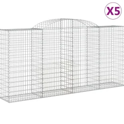 Best FinePRICE Kaareva kivikori 200x30x140/160 cm galvanoitu rauta (53487)