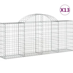 Best FinePRICE Kaareva kivikori 200x30x140/160 cm galvanoitu rauta (53487)