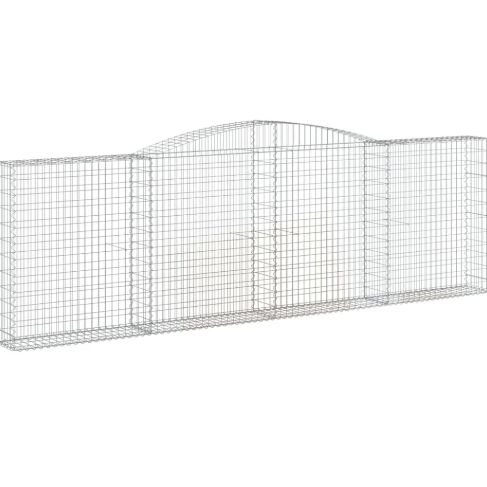 Best FinePRICE Kaareva kivikori 200x30x140/160 cm galvanoitu rauta (53487)