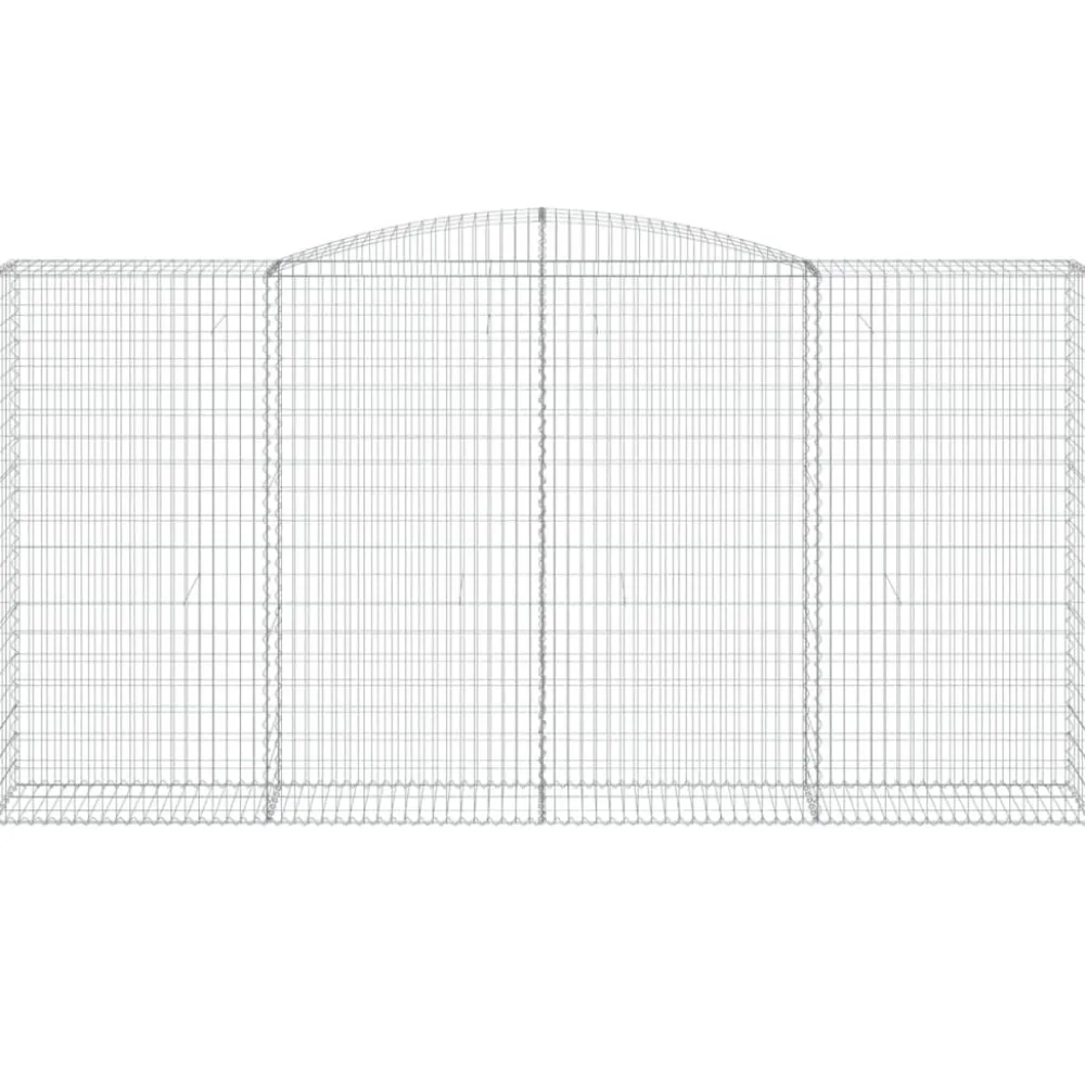 Best FinePRICE Kaareva kivikori 200x30x140/160 cm galvanoitu rauta (53487)