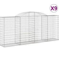 Best FinePRICE Kaareva kivikori 200x30x140/160 cm galvanoitu rauta (53487)