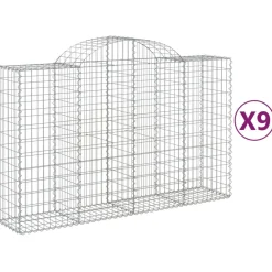 Best FinePRICE Kaareva kivikori 200x30x140/160 cm galvanoitu rauta (53487)