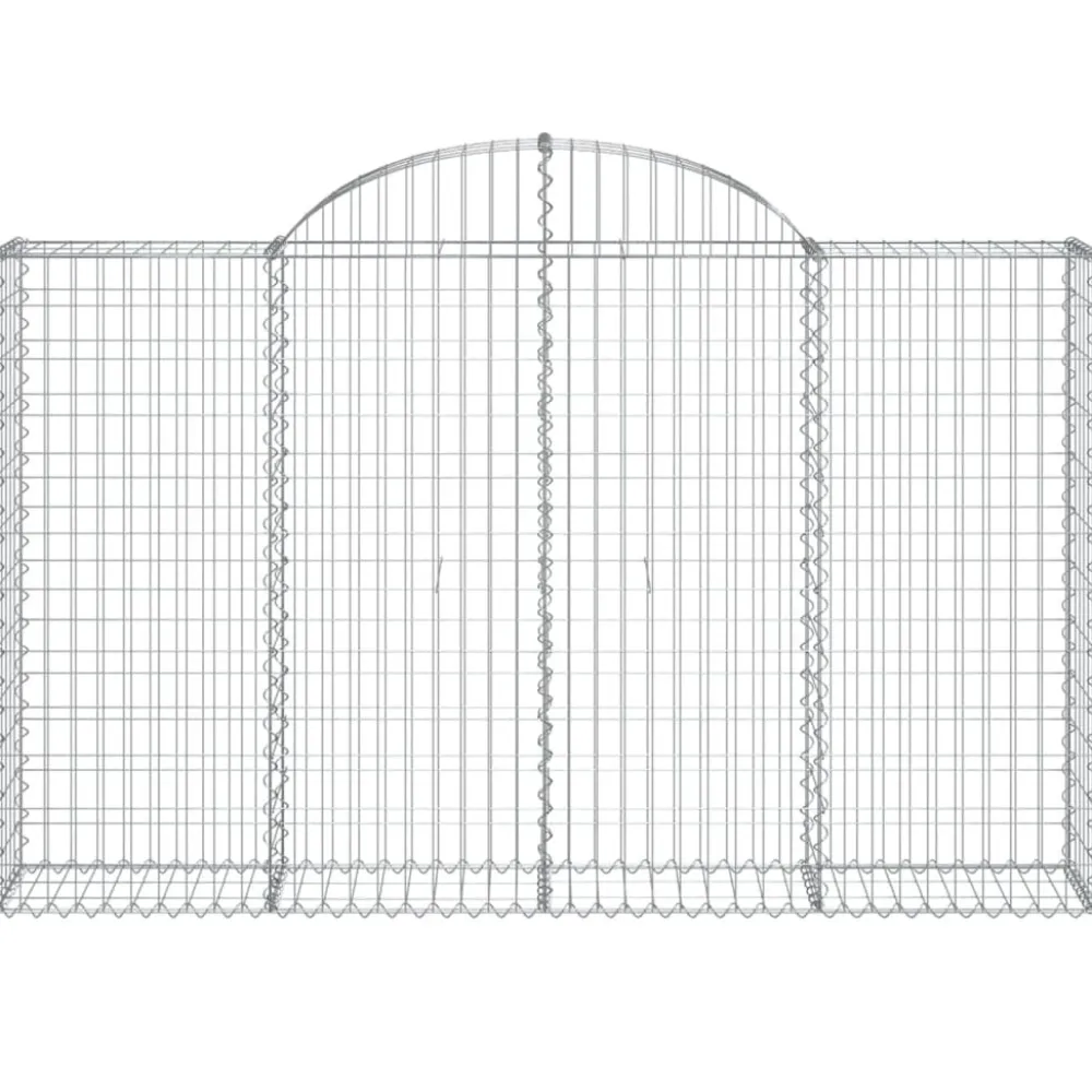 Best FinePRICE Kaareva kivikori 200x30x140/160 cm galvanoitu rauta (53487)