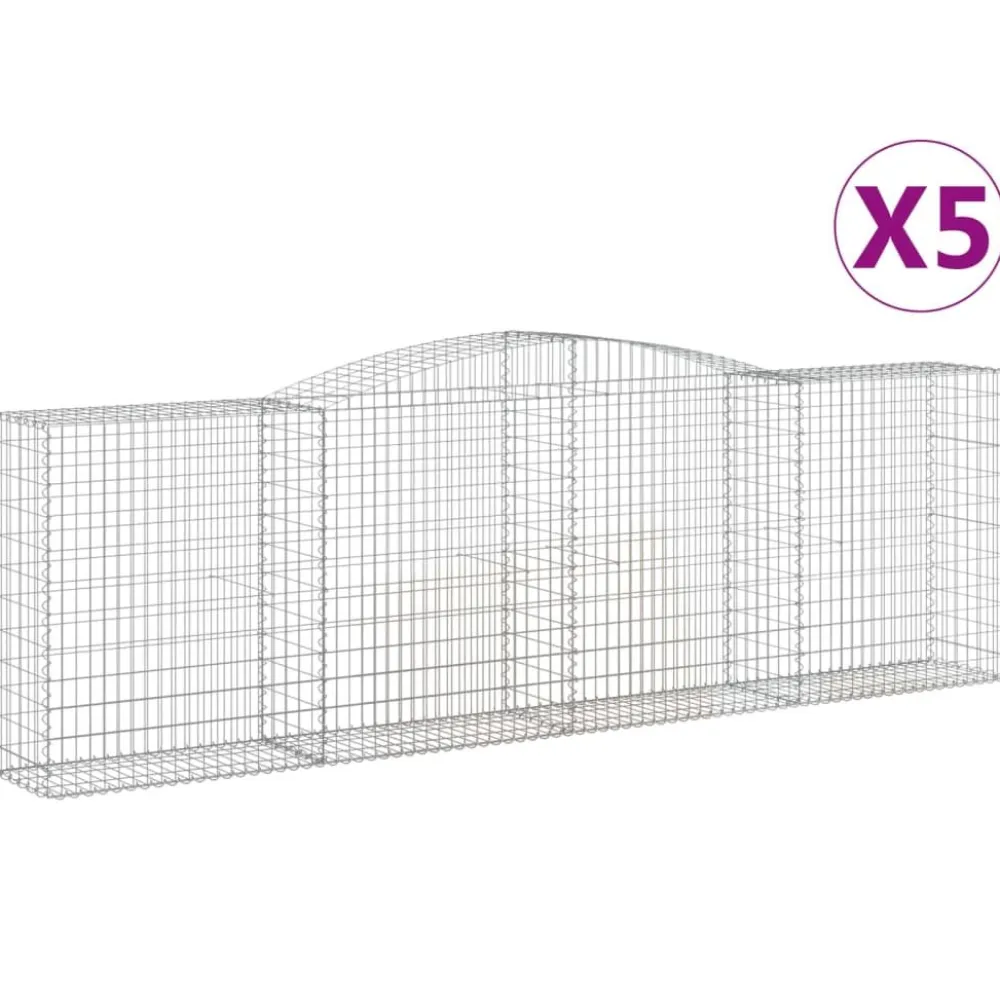 Best FinePRICE Kaareva kivikori 200x30x140/160 cm galvanoitu rauta (53487)