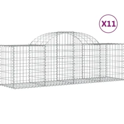 Best FinePRICE Kaareva kivikori 200x30x140/160 cm galvanoitu rauta (53487)