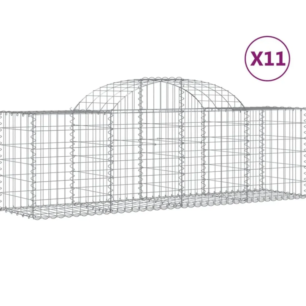 Best FinePRICE Kaareva kivikori 200x30x140/160 cm galvanoitu rauta (53487)