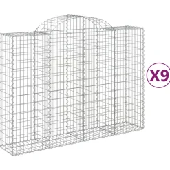 Best FinePRICE Kaareva kivikori 200x30x140/160 cm galvanoitu rauta (53487)