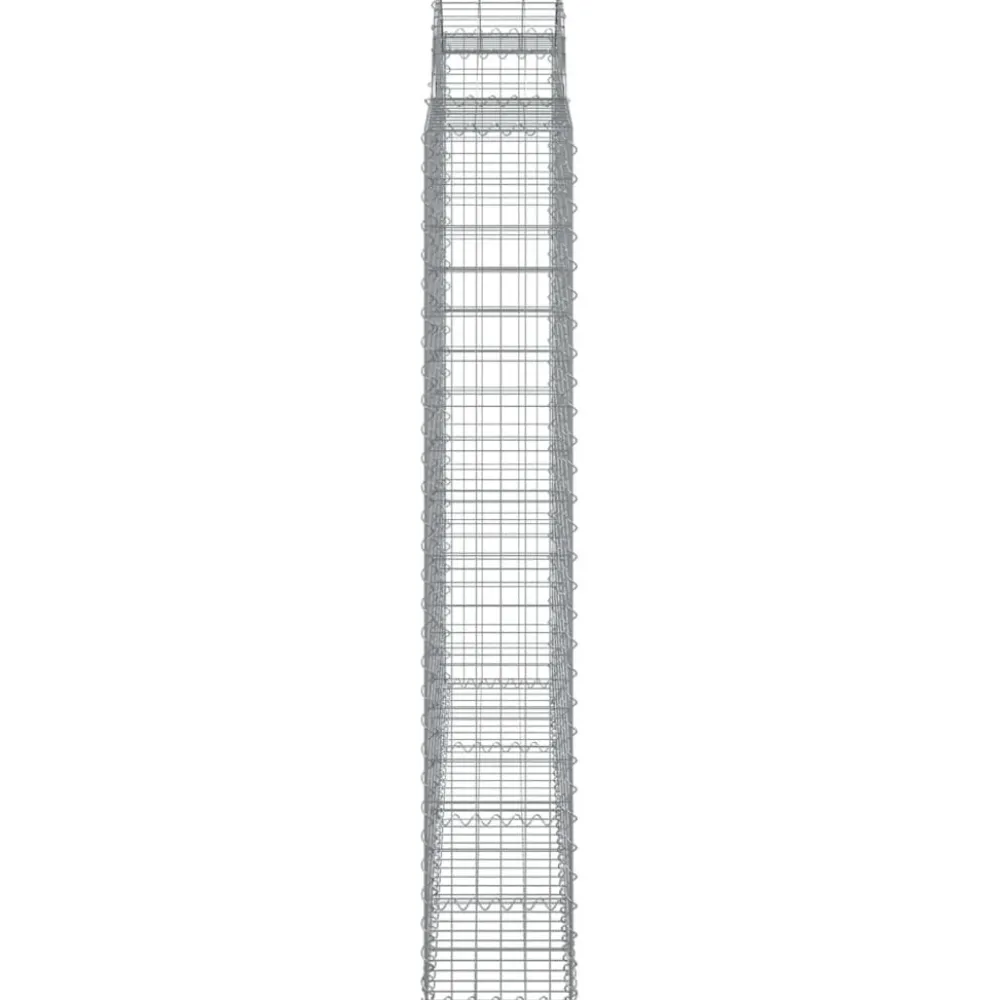 Best FinePRICE Kaareva kivikori 200x30x140/160 cm galvanoitu rauta (53487)