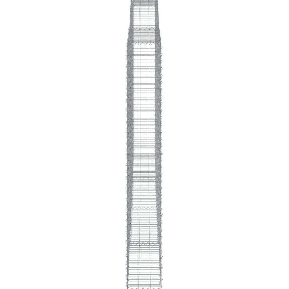 Best FinePRICE Kaareva kivikori 200x30x140/160 cm galvanoitu rauta (53487)