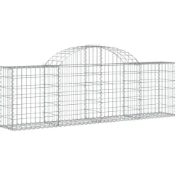 Best FinePRICE Kaareva kivikori 200x30x140/160 cm galvanoitu rauta (53487)