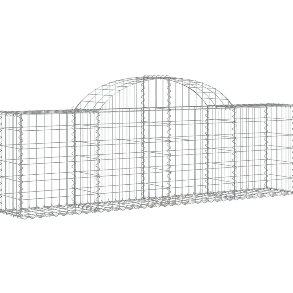 Best FinePRICE Kaareva kivikori 200x30x140/160 cm galvanoitu rauta (53487)