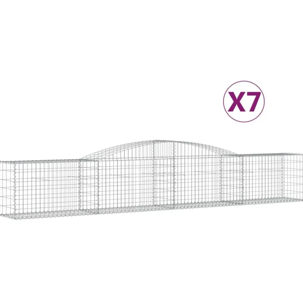 Best FinePRICE Kaareva kivikori 200x30x140/160 cm galvanoitu rauta (53487)